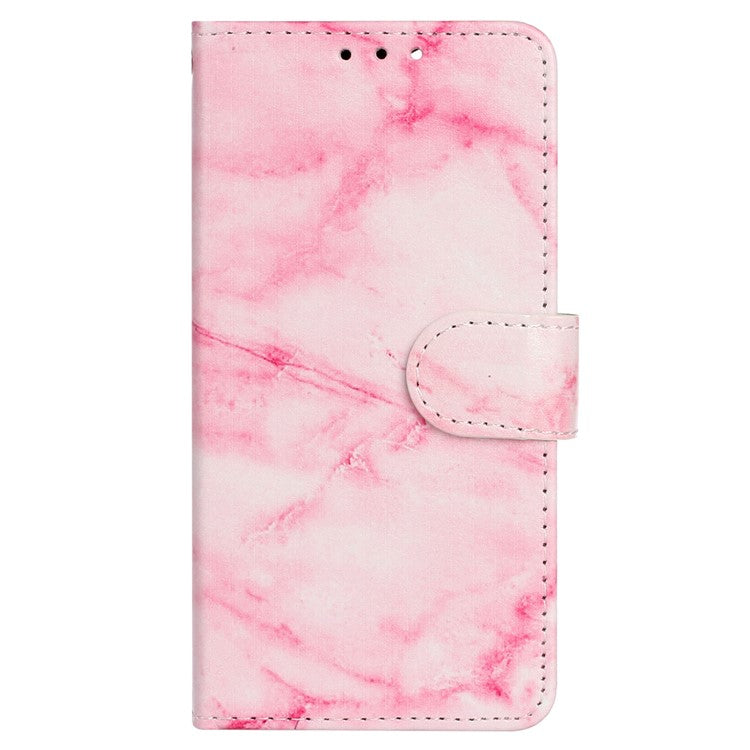 For Motorola Moto G75 5G Case Pattern PU Leather Flip Phone Cover - Pink Marble