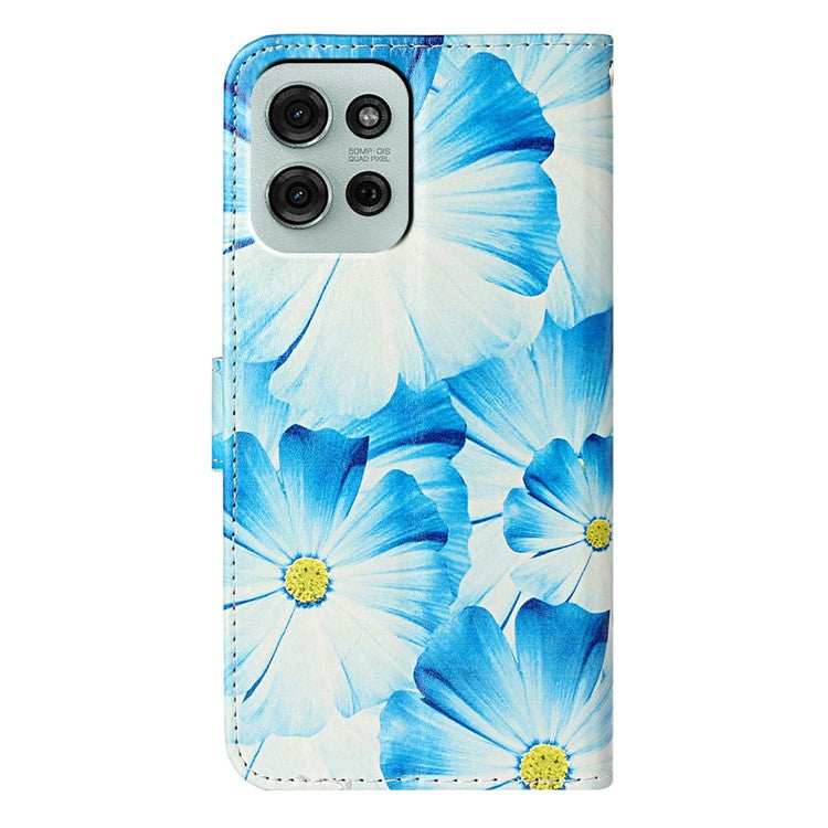For Motorola Moto G75 5G Case Pattern PU Leather Flip Phone Cover - Orchid