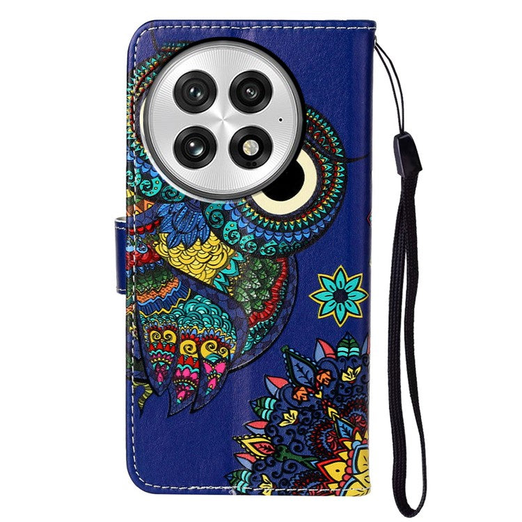 For OnePlus 13 Case Pattern Leather Wallet Phone Cover with Card Holder - Owl