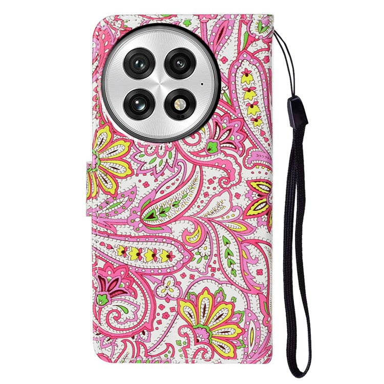 For OnePlus 13 Case Pattern Leather Wallet Phone Cover with Card Holder - Flower