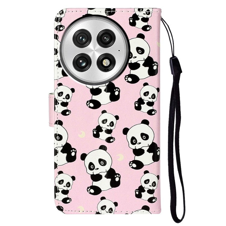For OnePlus 13 Case Pattern Leather Wallet Phone Cover with Card Holder - Panda