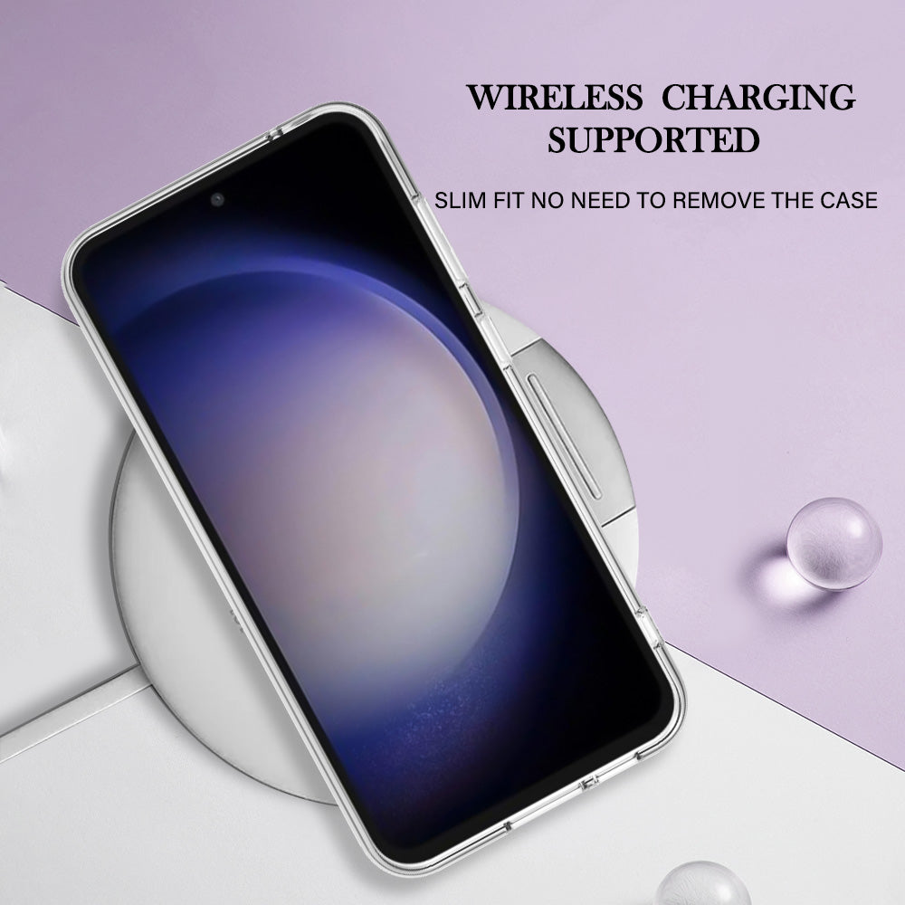 For Samsung Galaxy S24 FE TPU Case Marble Pattern 2.0mm Electroplating Phone Back Cover - Purple