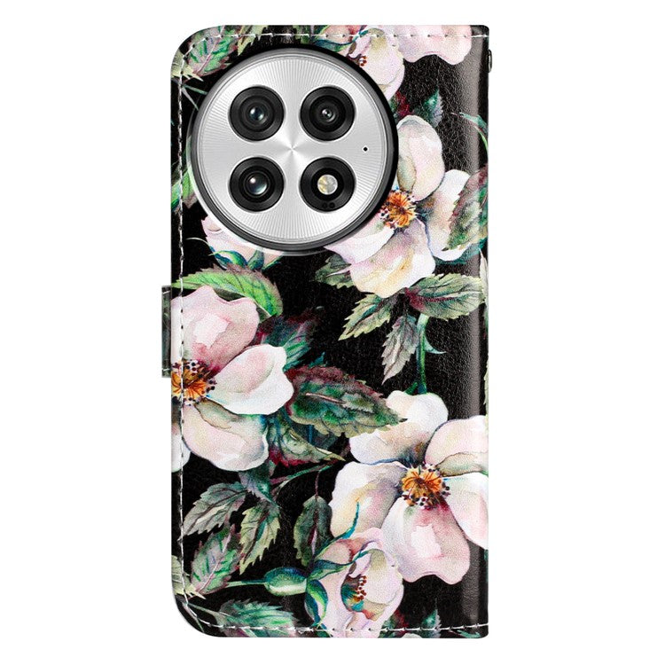 For OnePlus 13 Wallet Case Printed Pattern Design Leather Phone Cover - Magnolia