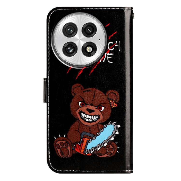 For OnePlus 13 Wallet Case Printed Pattern Design Leather Phone Cover - Don't Touch My Phone