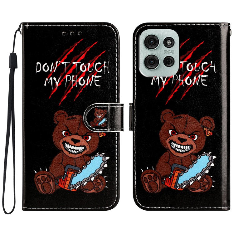For Motorola Moto G75 5G Wallet Case Printed Pattern Design Leather Phone Cover - Don't Touch My Phone