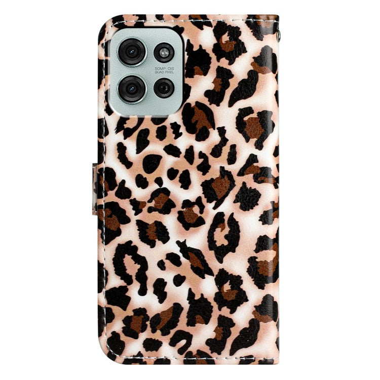 For Motorola Moto G75 5G Wallet Case Printed Pattern Design Leather Phone Cover - Leopard Print