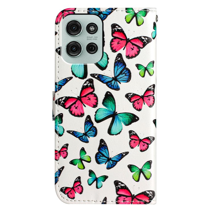 For Motorola Moto G75 5G Wallet Case Printed Pattern Design Leather Phone Cover - Butterflies