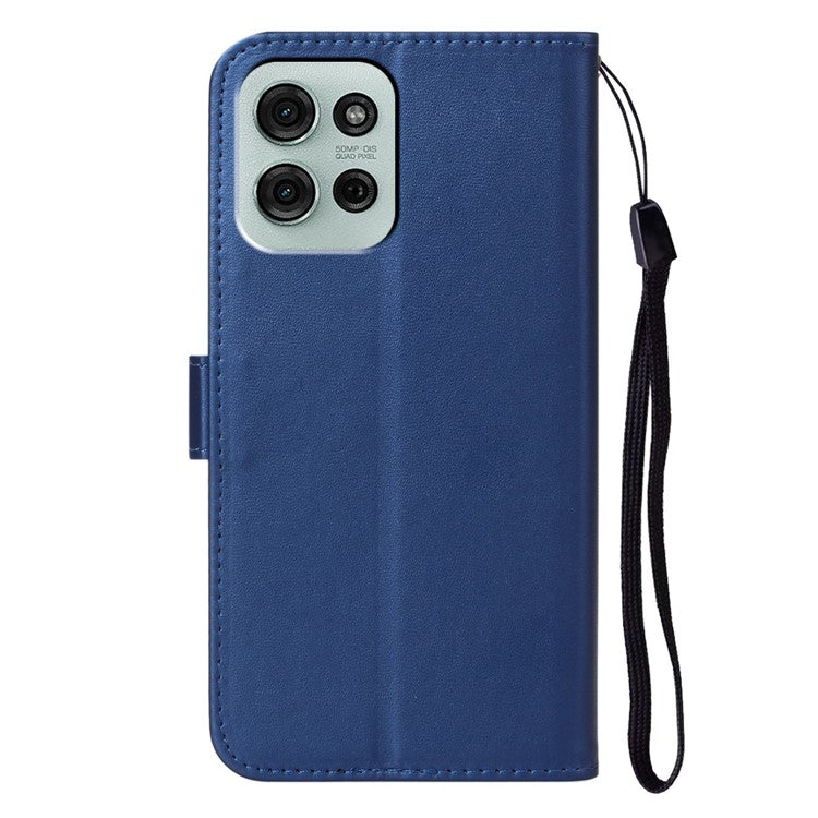 For Motorola Moto G75 5G Case with Card Holder PU Leather Flip Wallet Phone Cover - Blue