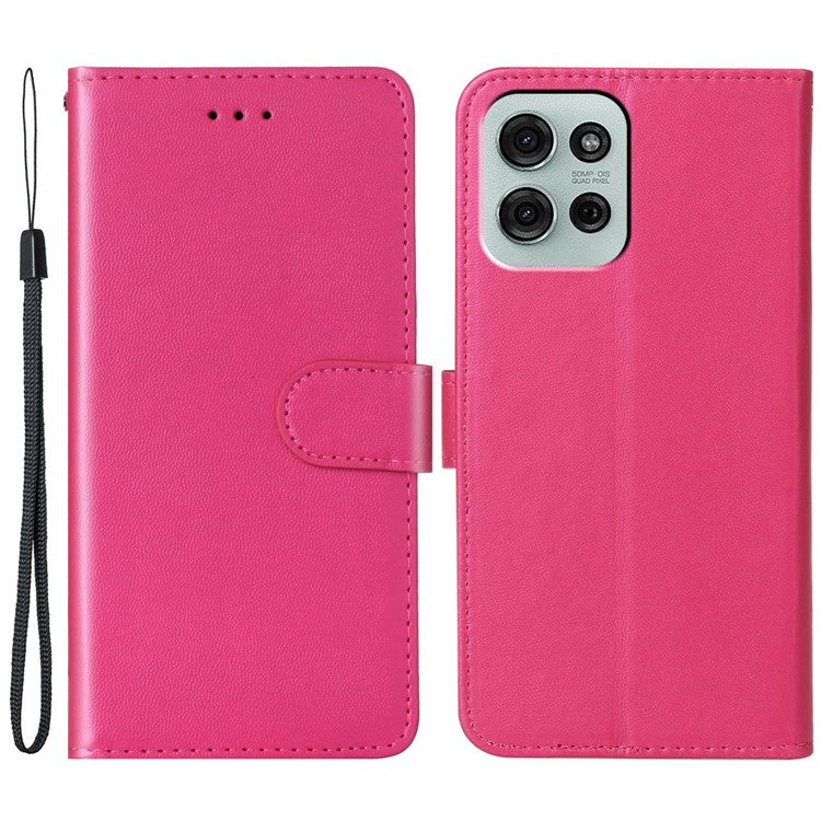 For Motorola Moto G75 5G Case with Card Holder PU Leather Flip Wallet Phone Cover - Rose