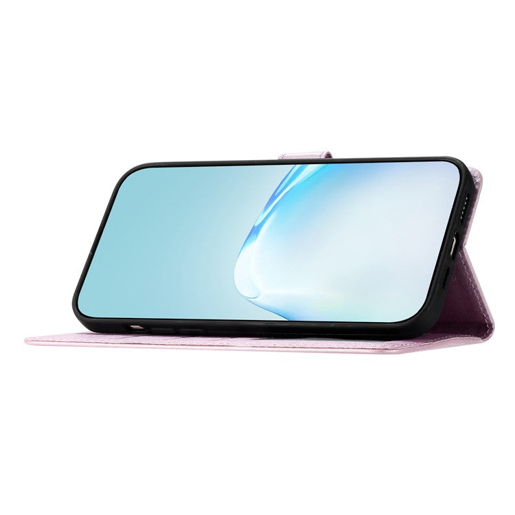 For Motorola Moto G75 5G Wallet Case Leather Folio Phone Cover Magnetic Clasp - Light Purple