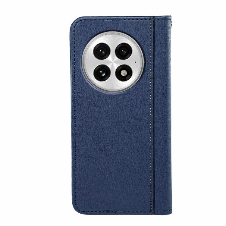 HX01 For OnePlus 13 Wallet Case Magnetic Closing PU Leather Phone Cover - Blue