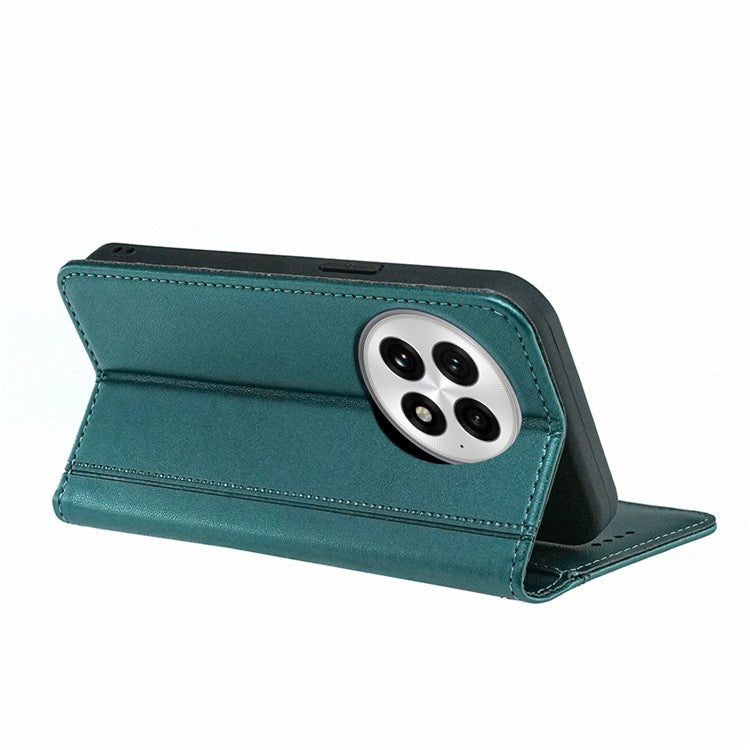 HX01 For OnePlus 13 Wallet Case Magnetic Closing PU Leather Phone Cover - Green