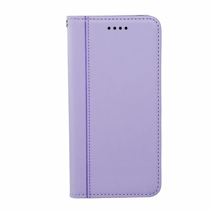 HX01 For OnePlus 13 Wallet Case Magnetic Closing PU Leather Phone Cover - Purple
