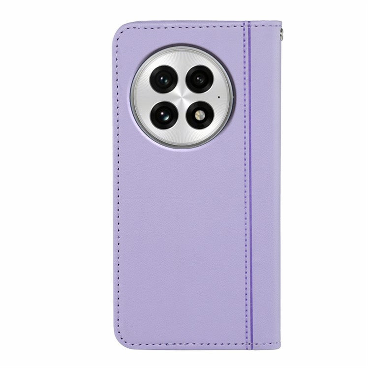 HX01 For OnePlus 13 Wallet Case Magnetic Closing PU Leather Phone Cover - Purple