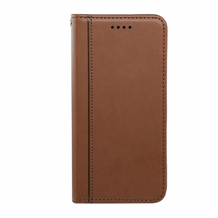 HX01 For OnePlus 13 Wallet Case Magnetic Closing PU Leather Phone Cover - Brown