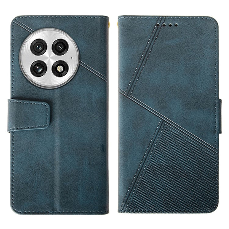 IDEWEI For OnePlus 13 Case Leather Wallet Phone Cover Stand Calf Texture - Blue