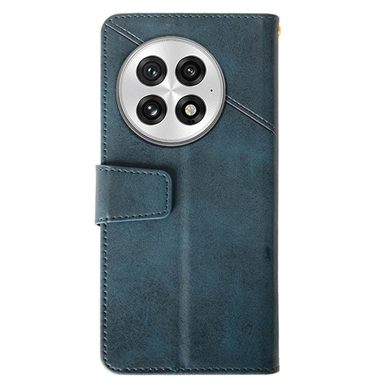 IDEWEI For OnePlus 13 Case Leather Wallet Phone Cover Stand Calf Texture - Blue