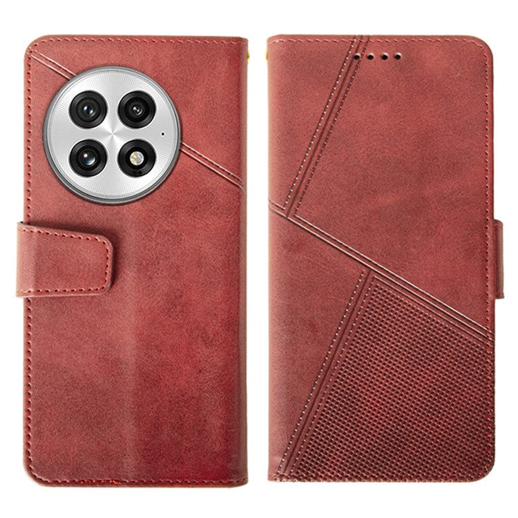 IDEWEI For OnePlus 13 Case Leather Wallet Phone Cover Stand Calf Texture - Red