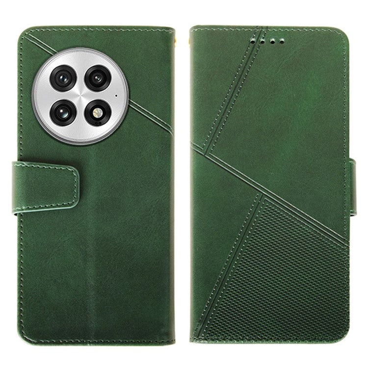 IDEWEI For OnePlus 13 Case Leather Wallet Phone Cover Stand Calf Texture - Green