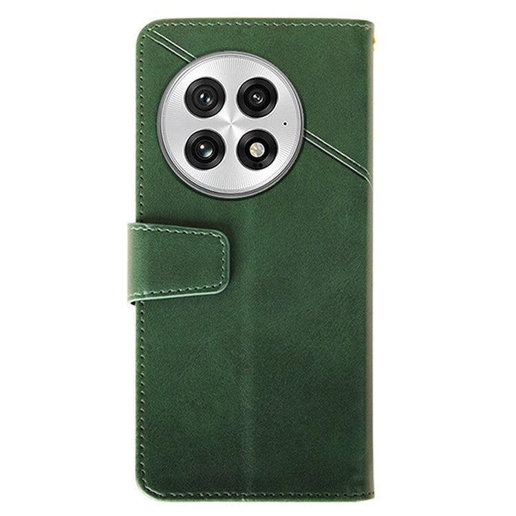 IDEWEI For OnePlus 13 Case Leather Wallet Phone Cover Stand Calf Texture - Green