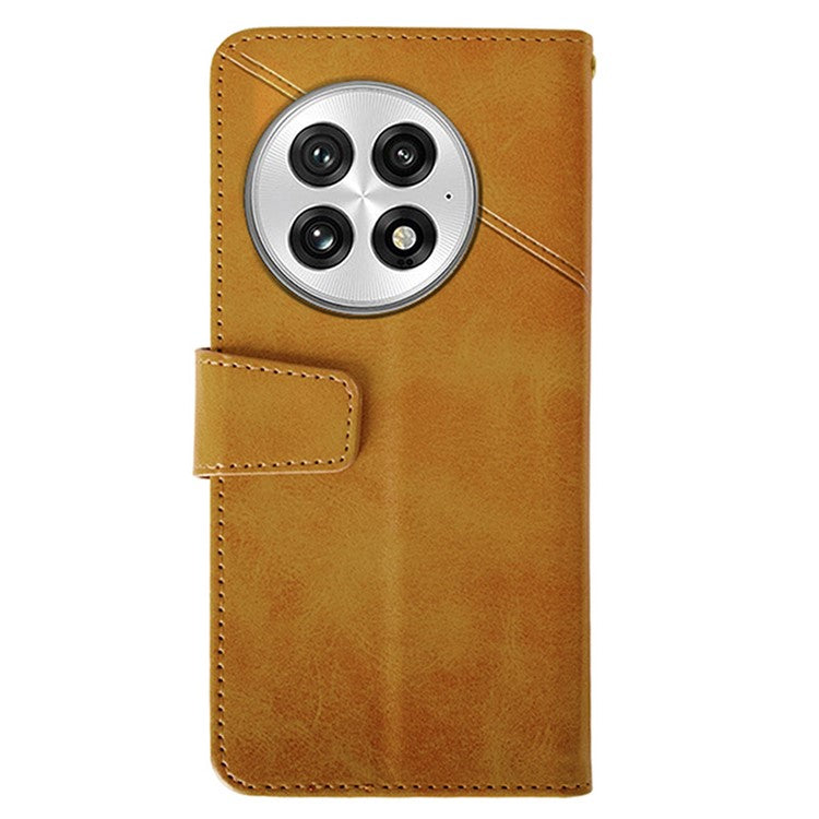 IDEWEI For OnePlus 13 Case Leather Wallet Phone Cover Stand Calf Texture - Brown