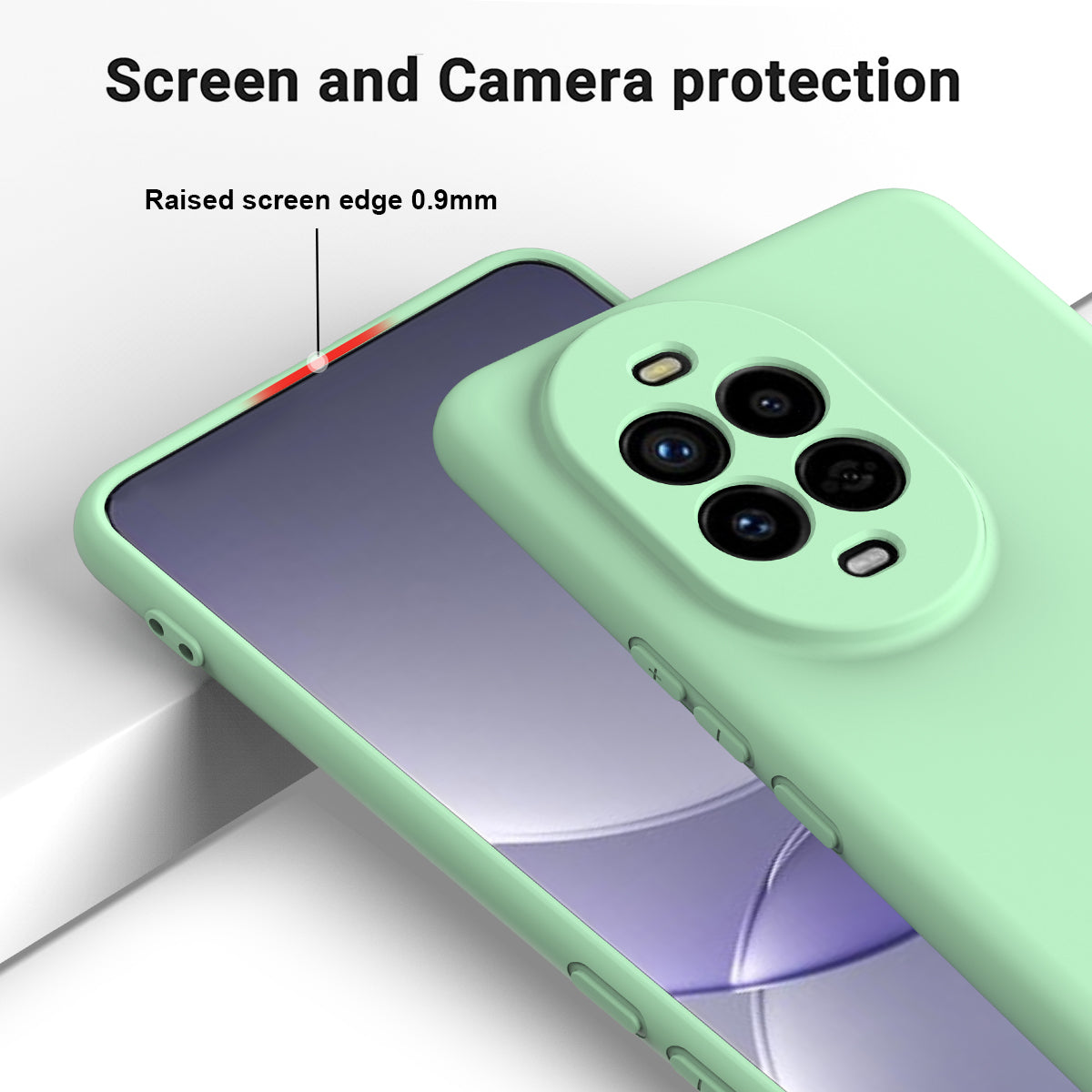 For Huawei nova 13 Pro 5G Case Liquid Silicone Phone Back Cover with Hand Strap - Green