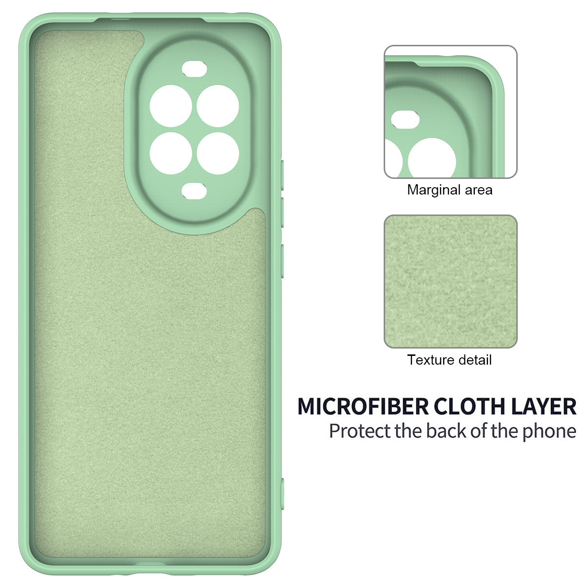 For Huawei nova 13 Pro 5G Case Liquid Silicone Phone Back Cover with Hand Strap - Green
