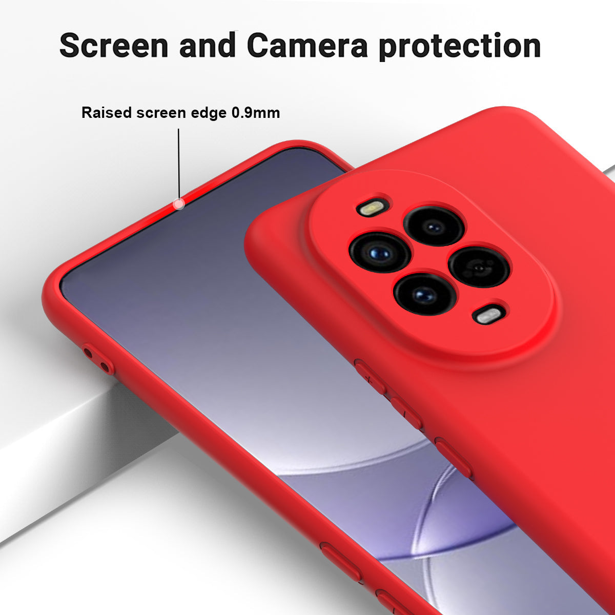 For Huawei nova 13 Pro 5G Case Liquid Silicone Phone Back Cover with Hand Strap - Red