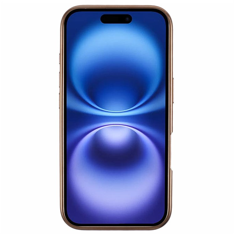 KIGC For iPhone 16 Case Compatible with MagSafe Leather+PC+TPU Phone Cover - Titanium Gold