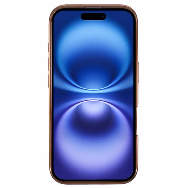 KIGC For iPhone 16 Case Compatible with MagSafe Snake Texture Leather+PC+TPU Back Cover - Titanium Gold