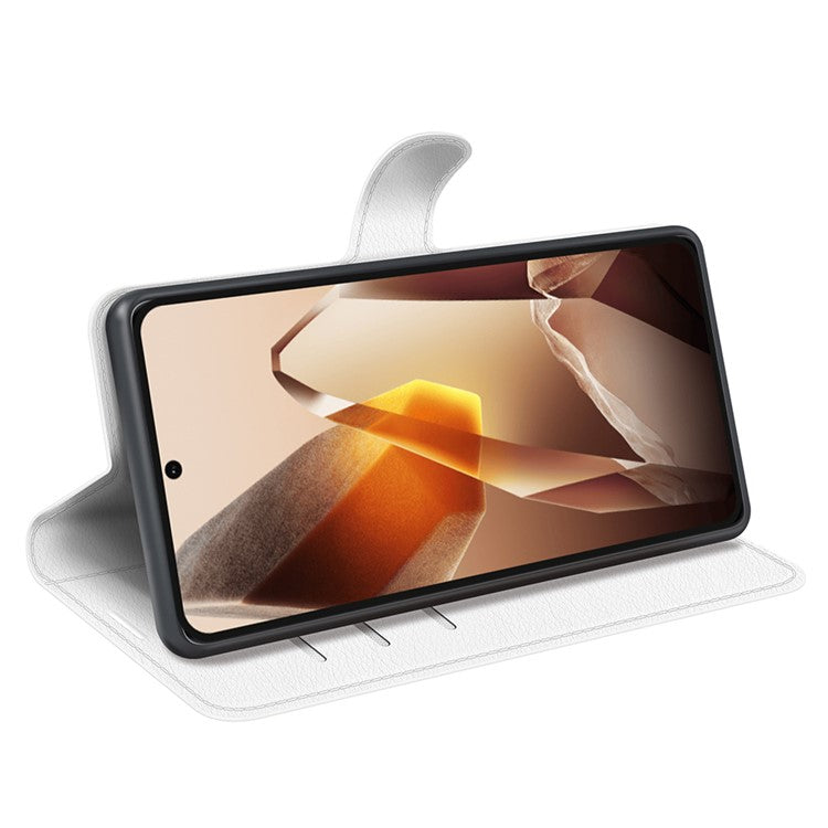 For OnePlus 13 Case Litchi Texture Shockproof Leather Wallet Phone Cover - White