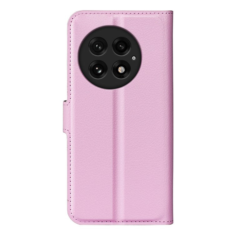 For OnePlus 13 Case Litchi Texture Shockproof Leather Wallet Phone Cover - Pink