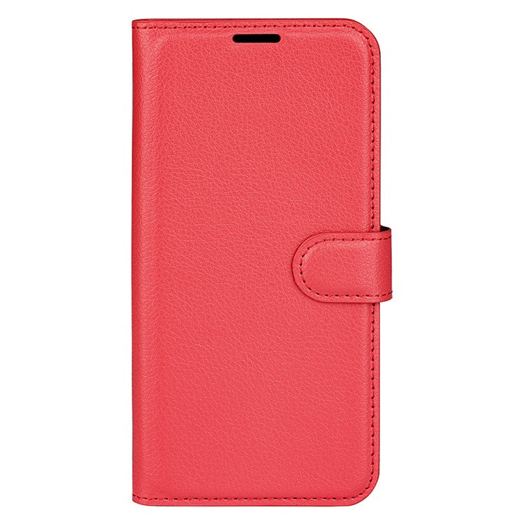For OnePlus 13 Case Litchi Texture Shockproof Leather Wallet Phone Cover - Red