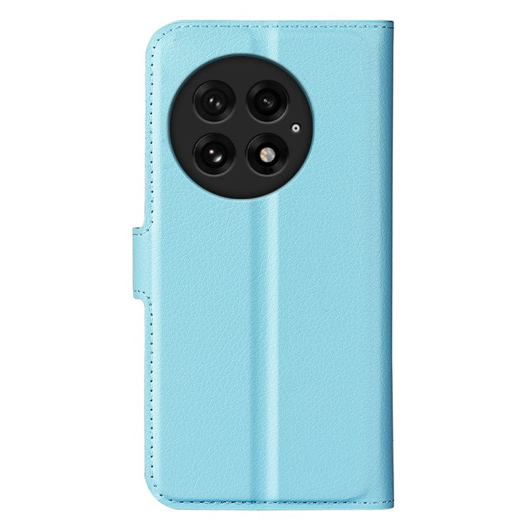 For OnePlus 13 Case Litchi Texture Shockproof Leather Wallet Phone Cover - Blue