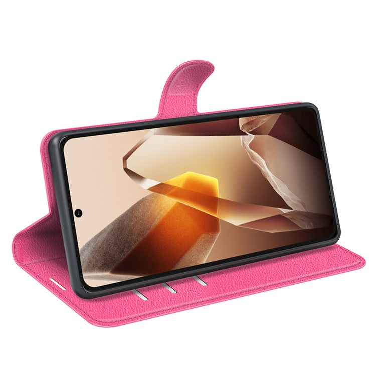 For OnePlus 13 Case Litchi Texture Shockproof Leather Wallet Phone Cover - Rose