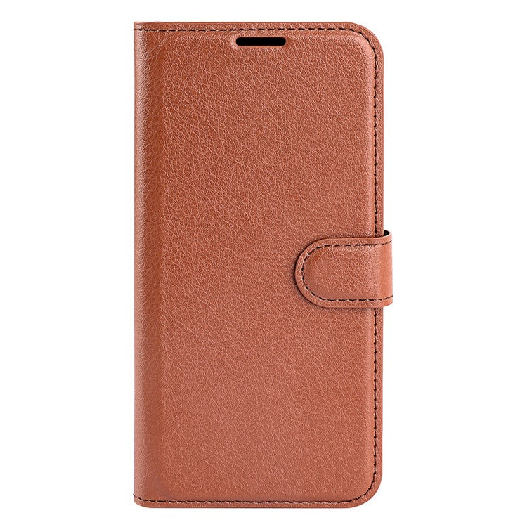For OnePlus 13 Case Litchi Texture Shockproof Leather Wallet Phone Cover - Brown