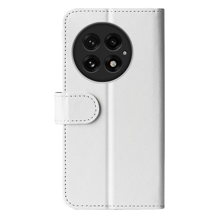 For OnePlus 13 Wallet Case Crazy Horse Texture Stand Leather Phone Cover - White