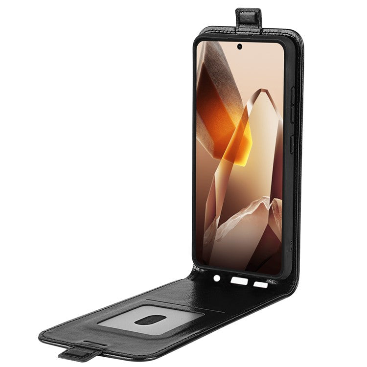 For OnePlus 13 Case with Card Slots Vertical Flip Leather Phone Cover - Black