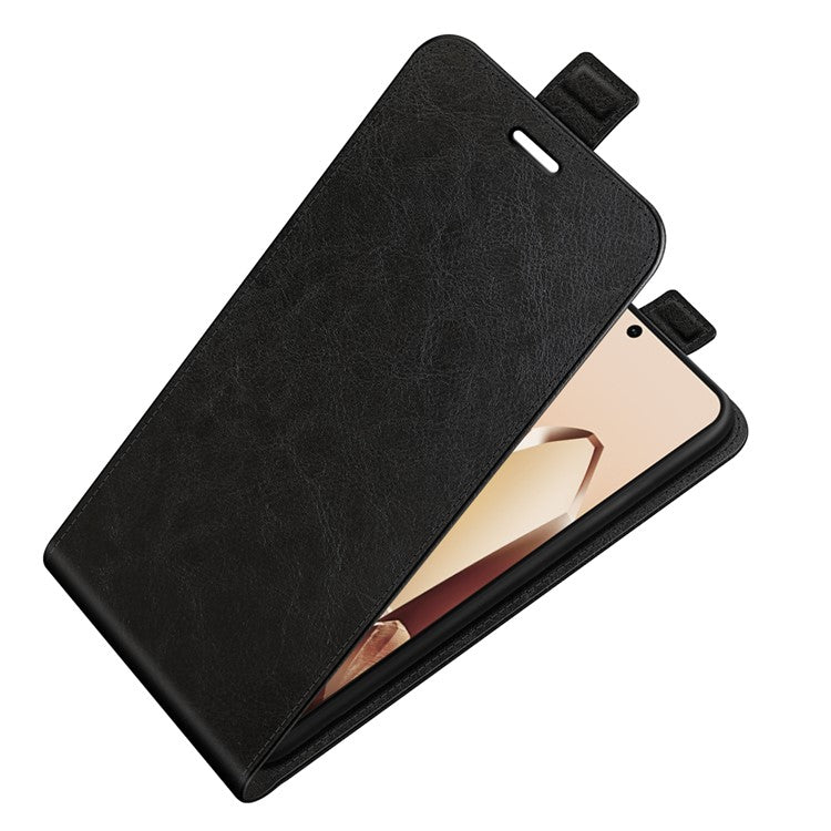 For OnePlus 13 Case with Card Slots Vertical Flip Leather Phone Cover - Black