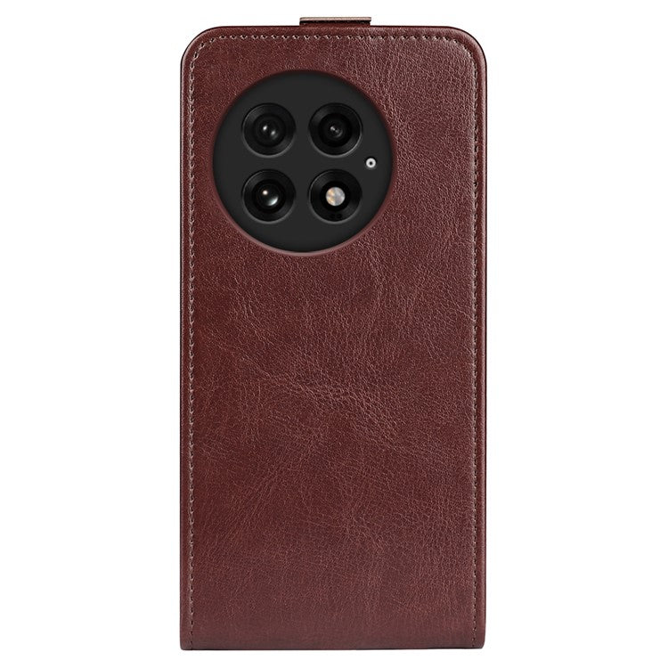 For OnePlus 13 Case with Card Slots Vertical Flip Leather Phone Cover - Brown