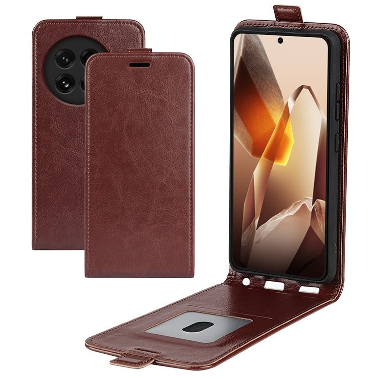For OnePlus 13 Case with Card Slots Vertical Flip Leather Phone Cover - Brown