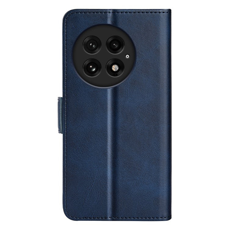 For OnePlus 13 Stand Case Calf Texture Leather Wallet Phone Cover - Blue