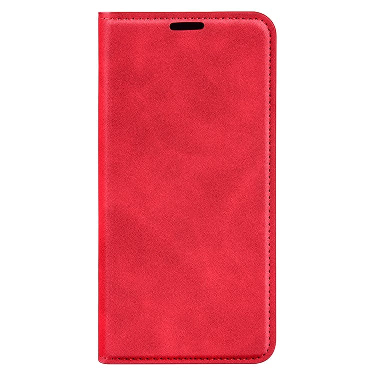 For OnePlus 13 Case Skin-Touch Leather Wallet Phone Cover - Red