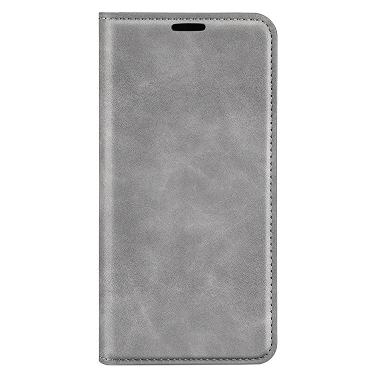 For OnePlus 13 Case Skin-Touch Leather Wallet Phone Cover - Grey