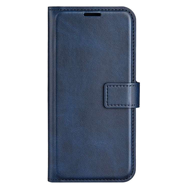 For OnePlus 13 Stand Case Anti-Scratch Calf Texture Leather Phone Cover - Blue