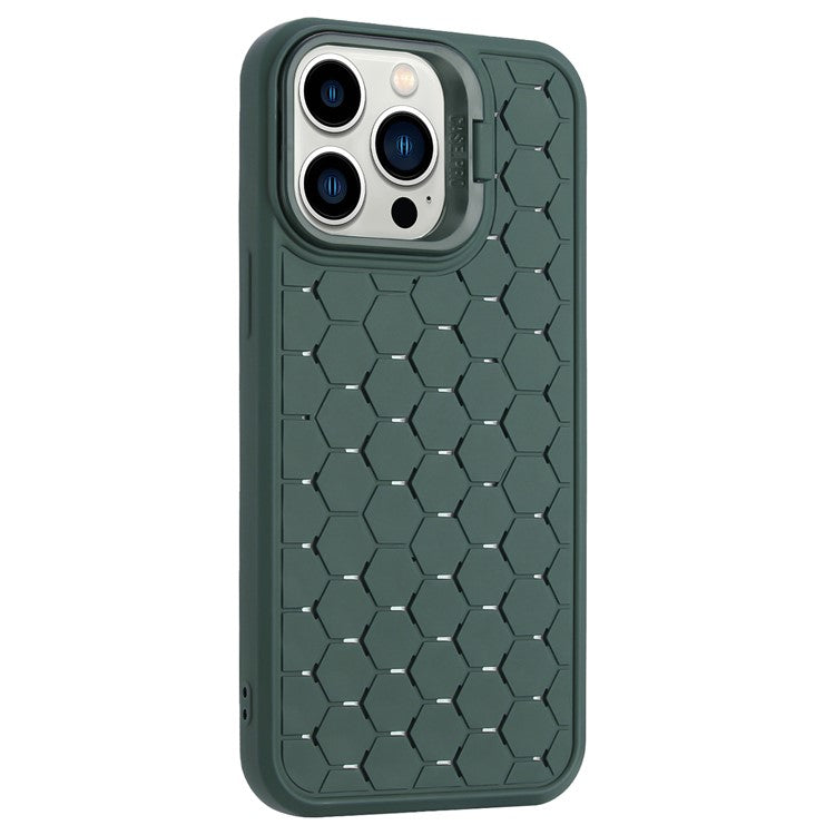 For iPhone 16 Pro Case Compatible with MagSafe Kickstand Heat Dissipation TPU Phone Cover - Army Green