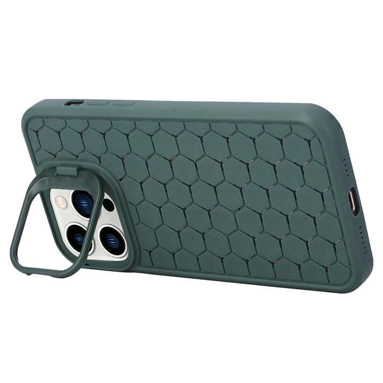 For iPhone 16 Pro Case Compatible with MagSafe Kickstand Heat Dissipation TPU Phone Cover - Army Green