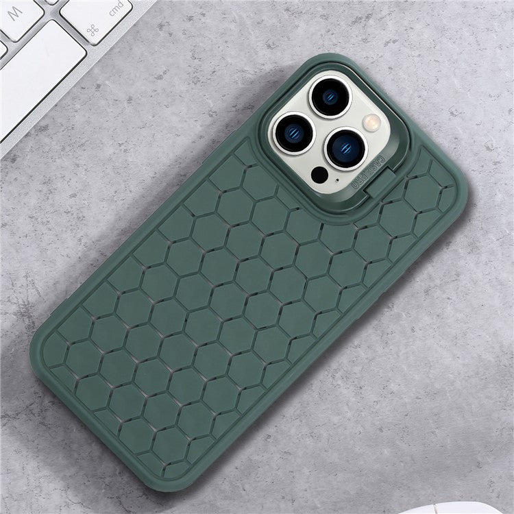 For iPhone 16 Pro Case Compatible with MagSafe Kickstand Heat Dissipation TPU Phone Cover - Army Green