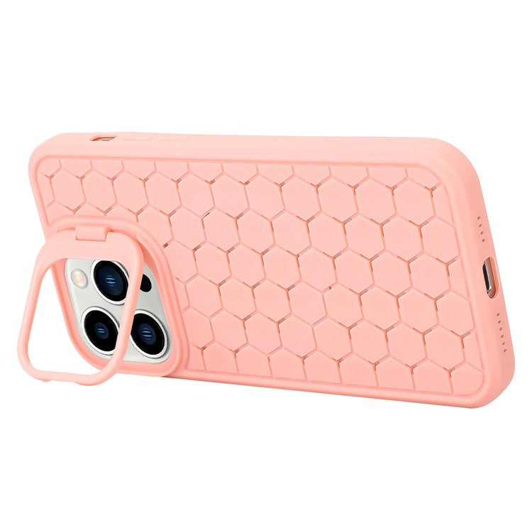 For iPhone 16 Pro Case Compatible with MagSafe Kickstand Heat Dissipation TPU Phone Cover - Pink