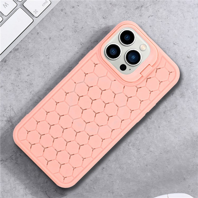 For iPhone 16 Pro Case Compatible with MagSafe Kickstand Heat Dissipation TPU Phone Cover - Pink